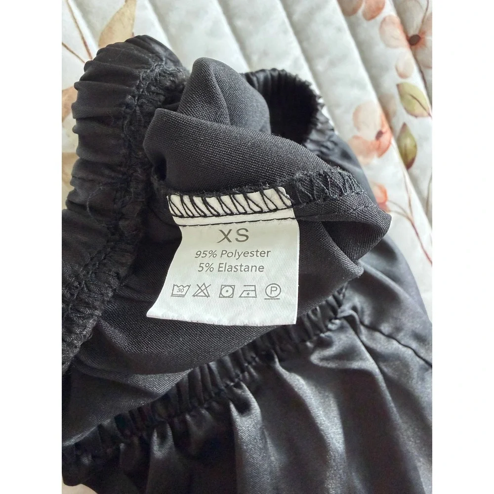 Silky Satin Lace Trim Tap Shorts Coquette‎ Dollette Sleep Womens Black XS